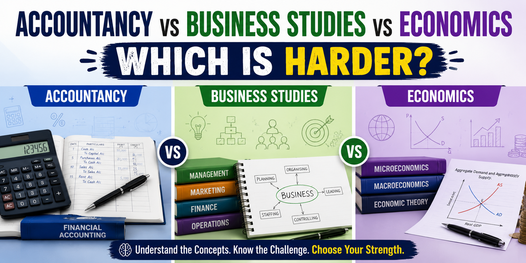 Accountancy vs Business Studies vs Economics: Which Subject is Harder?