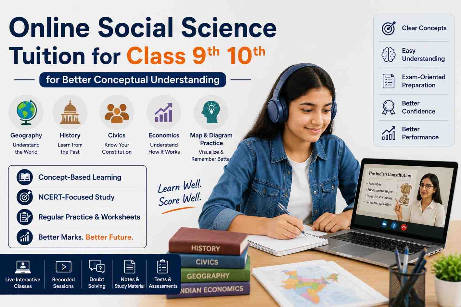 Online Social Science tuition for Class 9th 10th